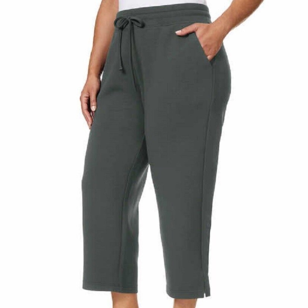 32 Degrees Pull On Soft Knit Capri Pants Pewter Gray Women’s Large L - Picture 2 of 13